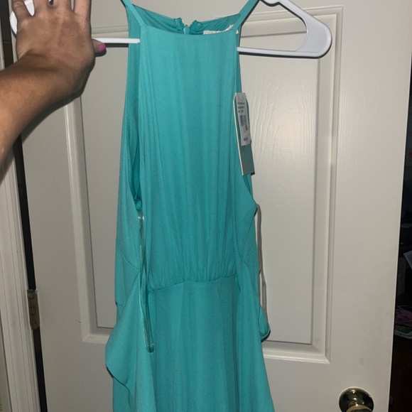 NWT Gianni Bini GB Teal Chiffon Maxi Dress - Picture 2 of 2
